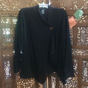Asymmetrical cute black cardigan